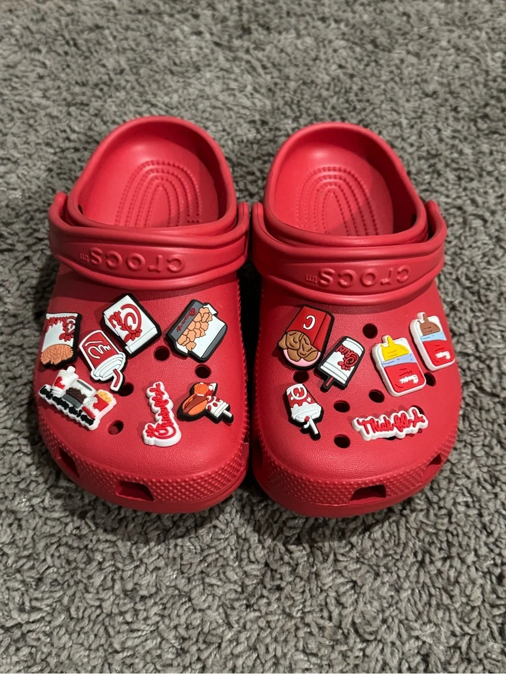 Crocs Classic Clog for Kids - Red with Chick-Fil-A charms - 2